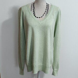 J. Crew light green, lightweight v-neck sweater, Excellent used condition, sz. S